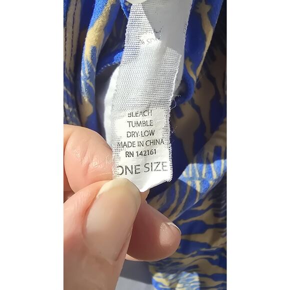 LuLaRoe Leggings Womens One Size Blue Tan Giraffes Print Soft Yoga Waist Stretch - Picture 6 of 7